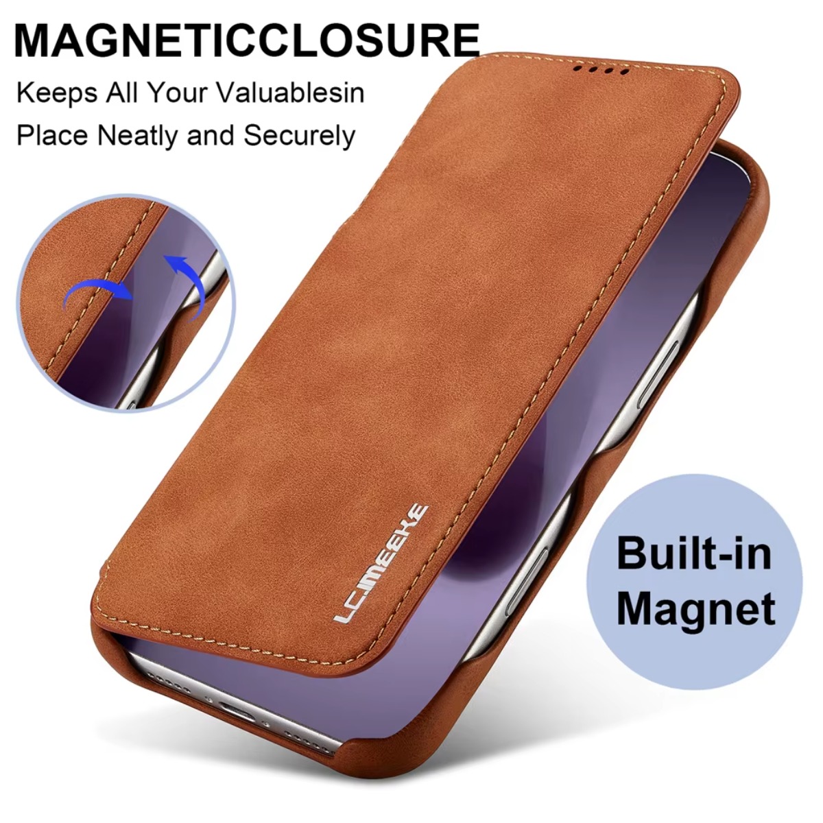 Phone Wallet Combo - Portafoglio in pelle Flip Cover magnetica