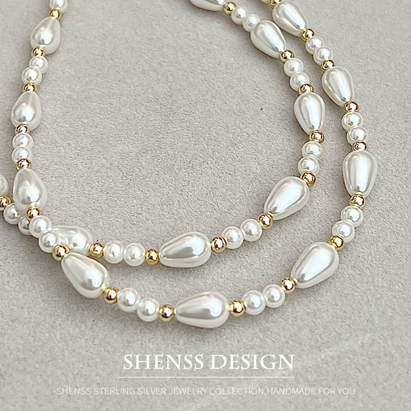 Men'S Accessories Drop Shipping - Elegante collana con perla d'imitazione goccia